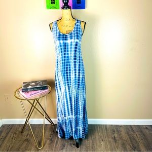 Beach Sleeveless Tie Dye Multicolor Summer Maxi Dress Size S Spring Sundress